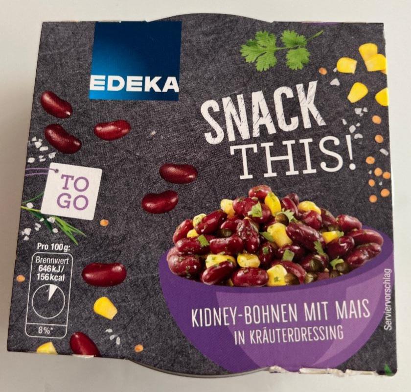 Fotografie - Snack this! Kidney Bohnen mit Mais in Kräuterdressing Edeka