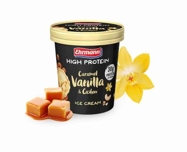 Fotografie - High Protein Caramel Vanilla & Cashew Ice Cream Ehrmann