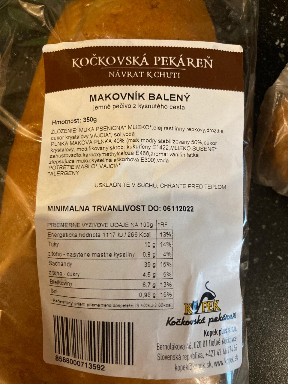 Fotografie - makovník balený Kočkovská pekárna (Kopek)
