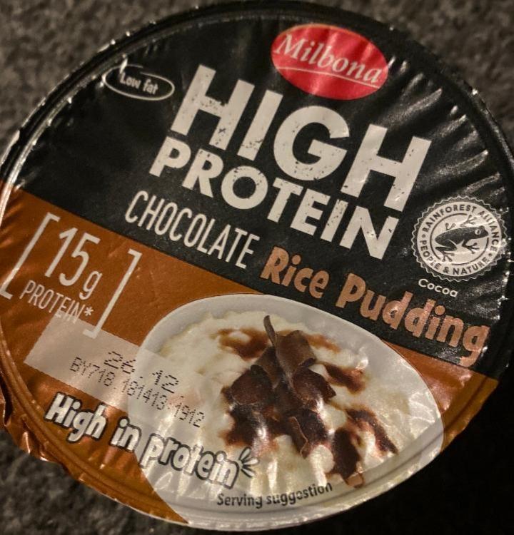 Fotografie - High protein chocolate rice pudding Milbona