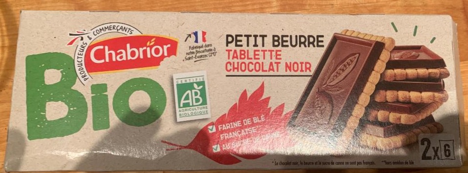 Fotografie - Bio Petit beurre tablette chocolat noir Chabrior