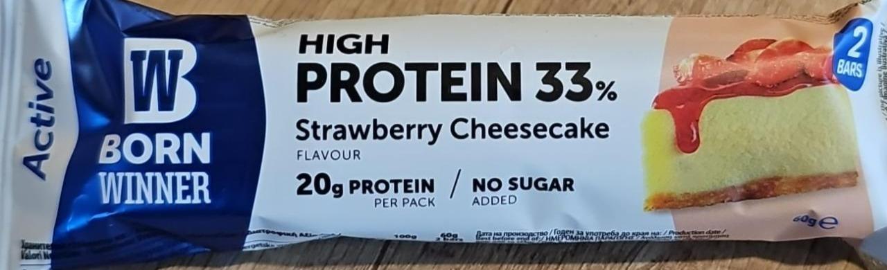 Fotografie - High Protein 33% Strawberry Cheesecake Born winner