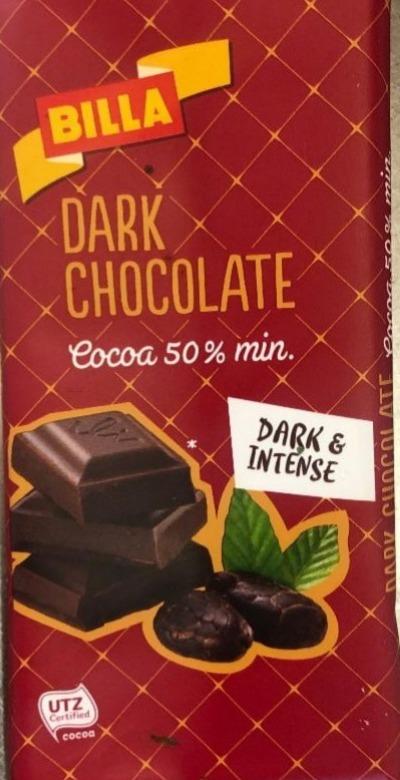 Fotografie - Dark chocolate cocoa 50% dark & intense Billa