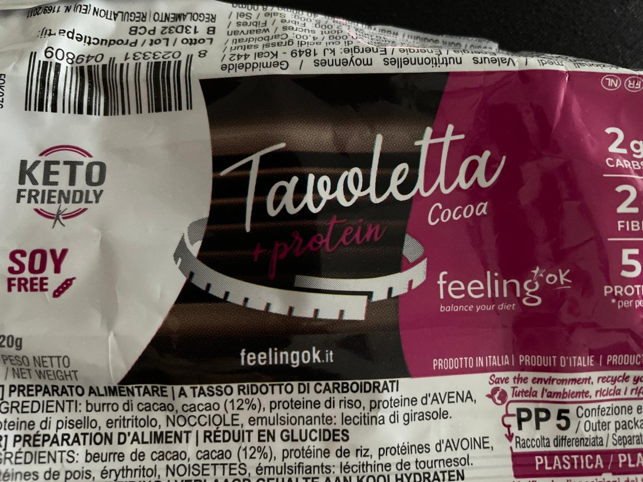 Fotografie - Tavoletta cocoa +protein Feeling ok