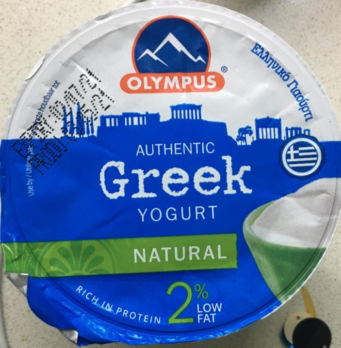 Fotografie - Authentic Greek yogurt Natural 2% low fat Olympus