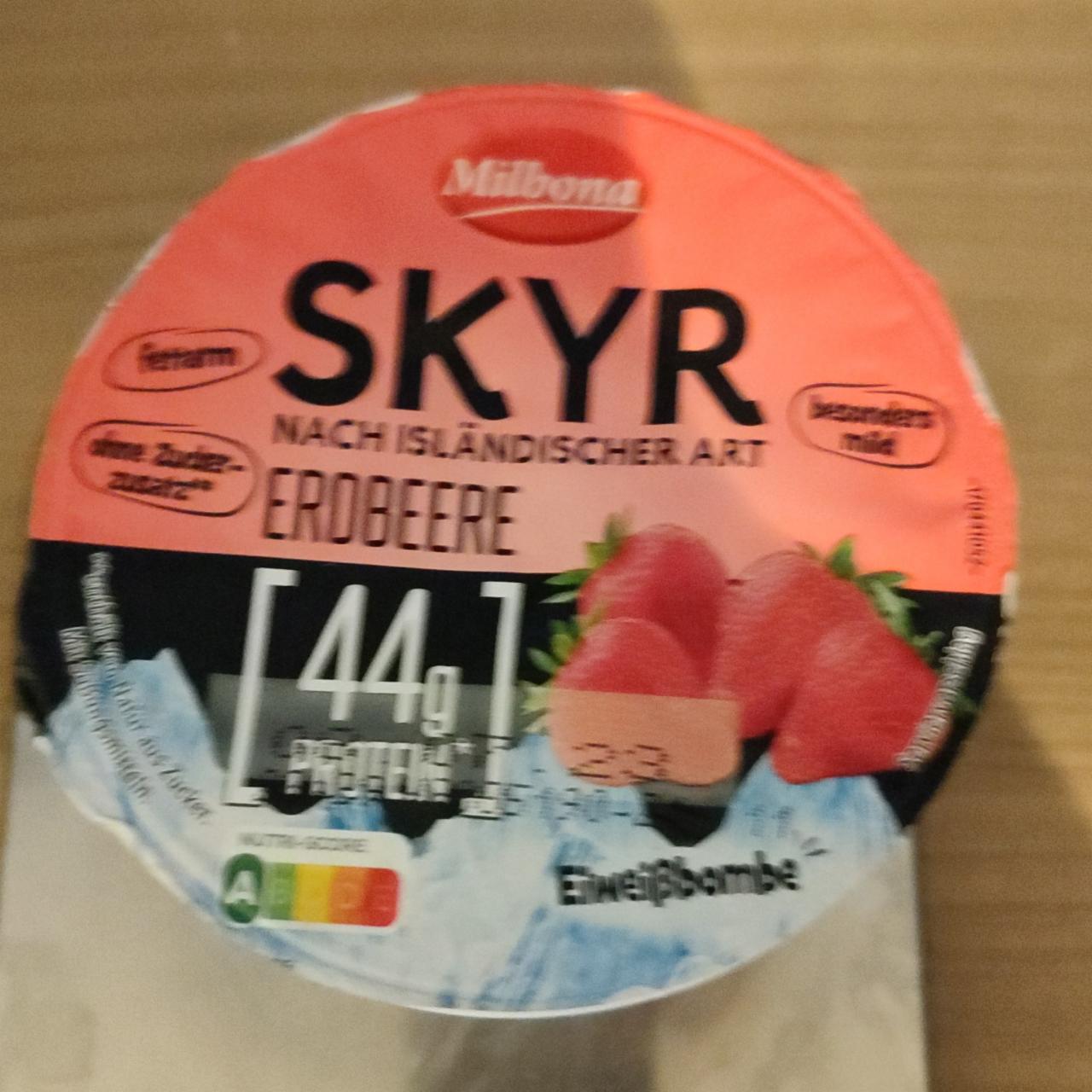 Fotografie - Skyr 0,2 % Fett Erdbeere (jahoda) Milbona