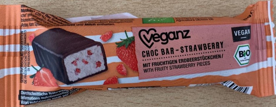 Fotografie - veganz choc bar strawberry