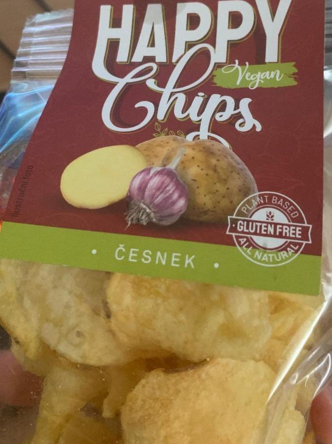Fotografie - Happy chips vegan česnek Sklizeno