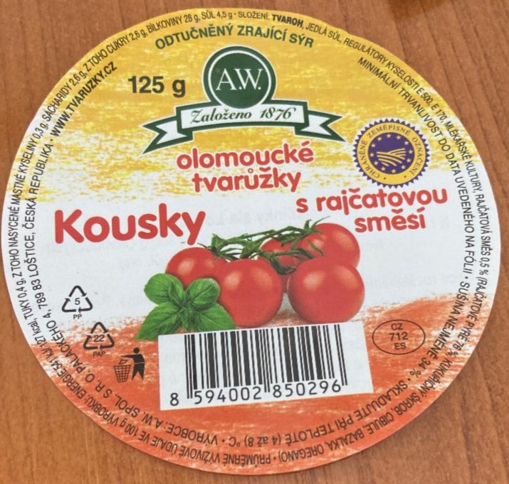 Fotografie - Olomoucké tvarůžky kousky s rajčatovou směsí A.W.