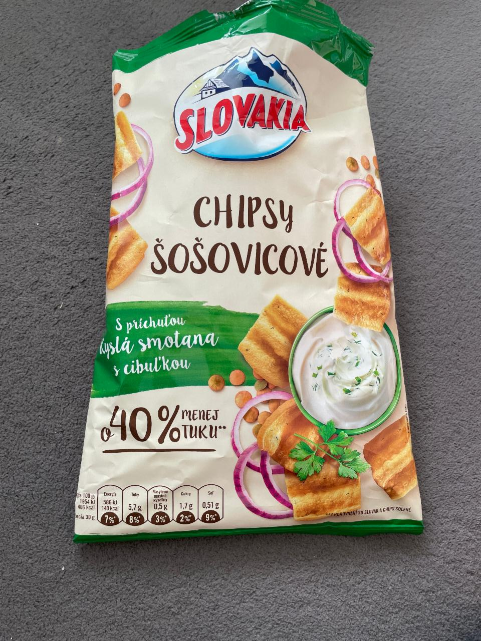 Fotografie - Chipsy šošovicové s príchuťou kyslá smotana s cibuľkou Slovakia