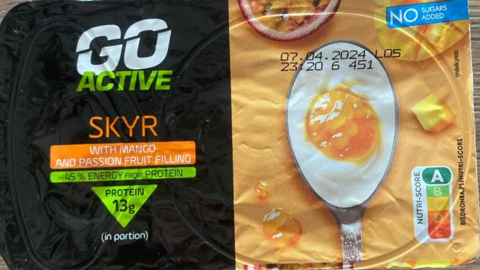 Fotografie - Skyr with mango and passion fruit filling Go Active