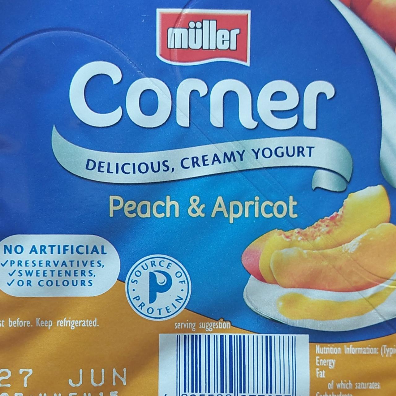 Fotografie - Corner delicious creamy yogurt Peach & Apricot Müller