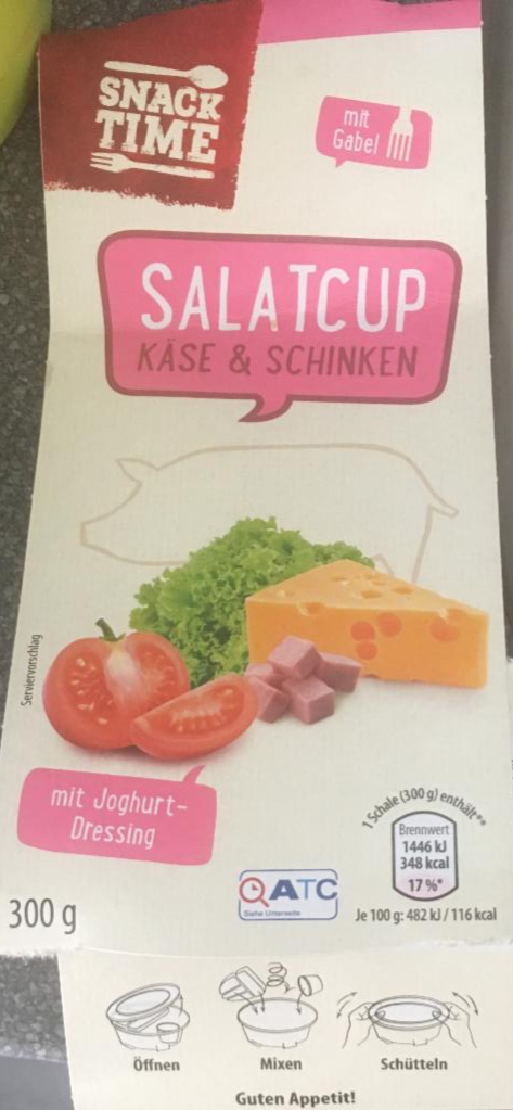 Fotografie - Salatcup käse & schinken mit joghurt dressing