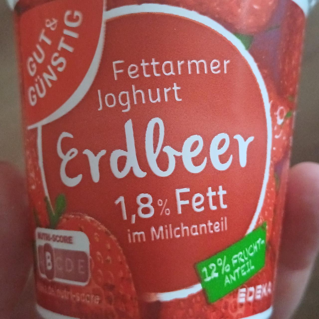 Fotografie - Fettarmer Joghurt Erdbeere 1,8% Fett Gut & Günstig