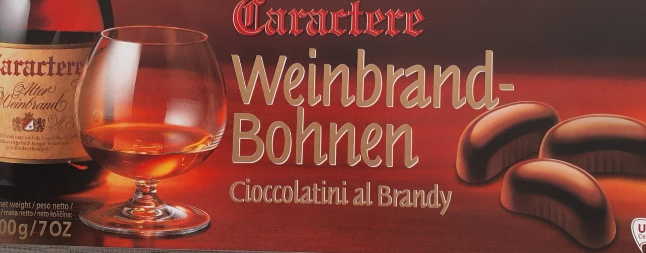 Fotografie - Carractere Weinbrand-Bohnen Cioccolatiny al Brandy