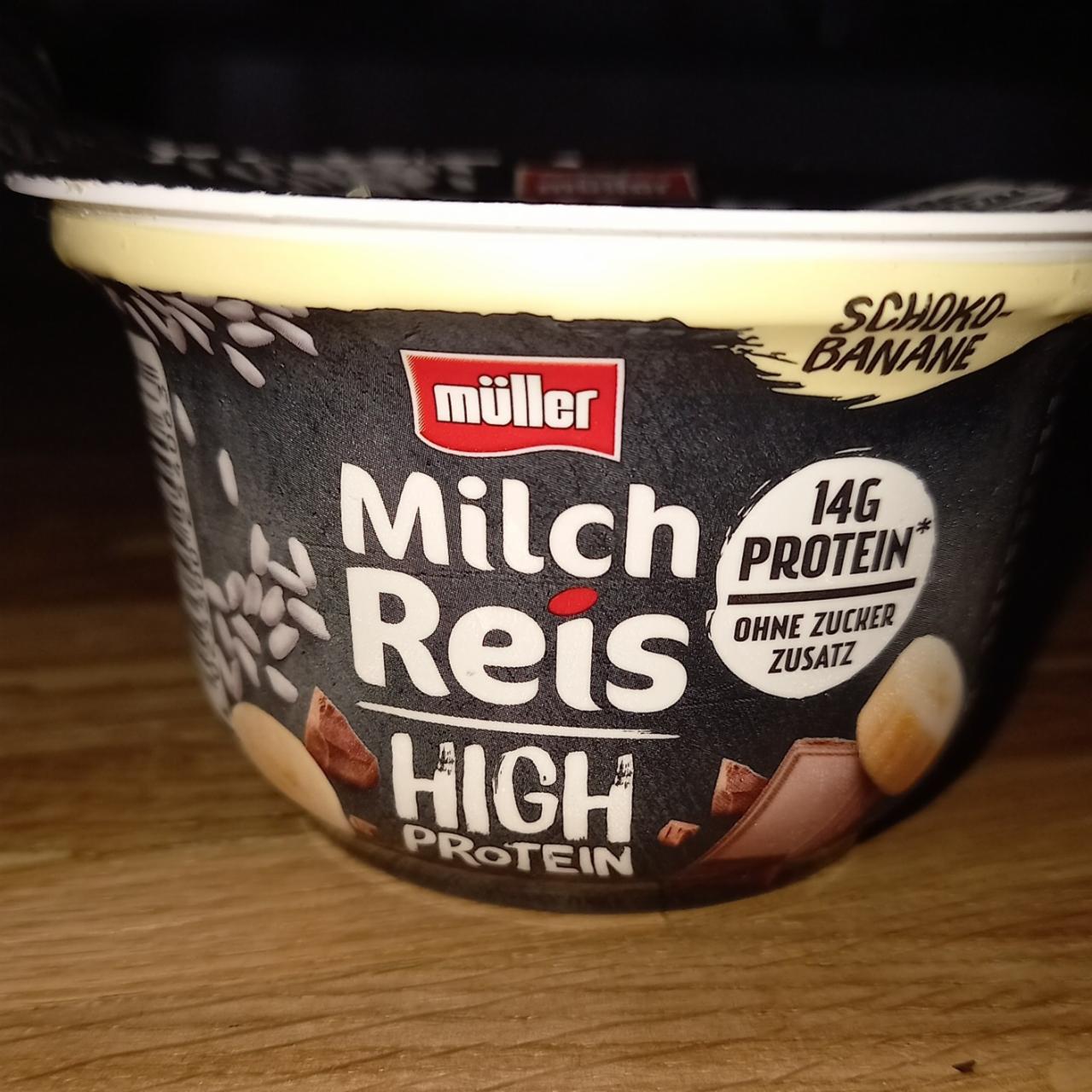 Fotografie - Milch Reis high protein schoko-banane Müller