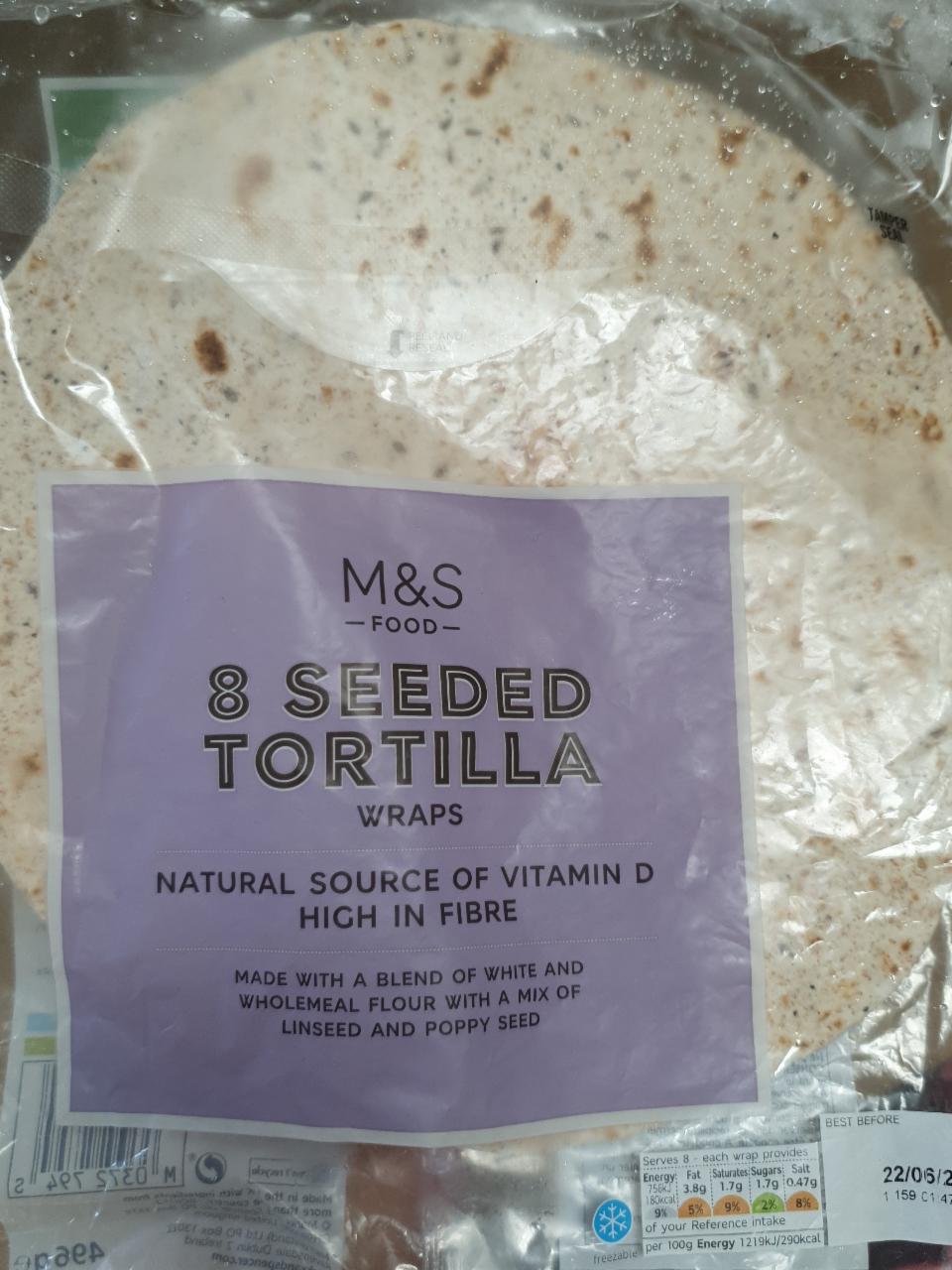 Fotografie - 8 Seeded Tortilla Wraps M&S Food
