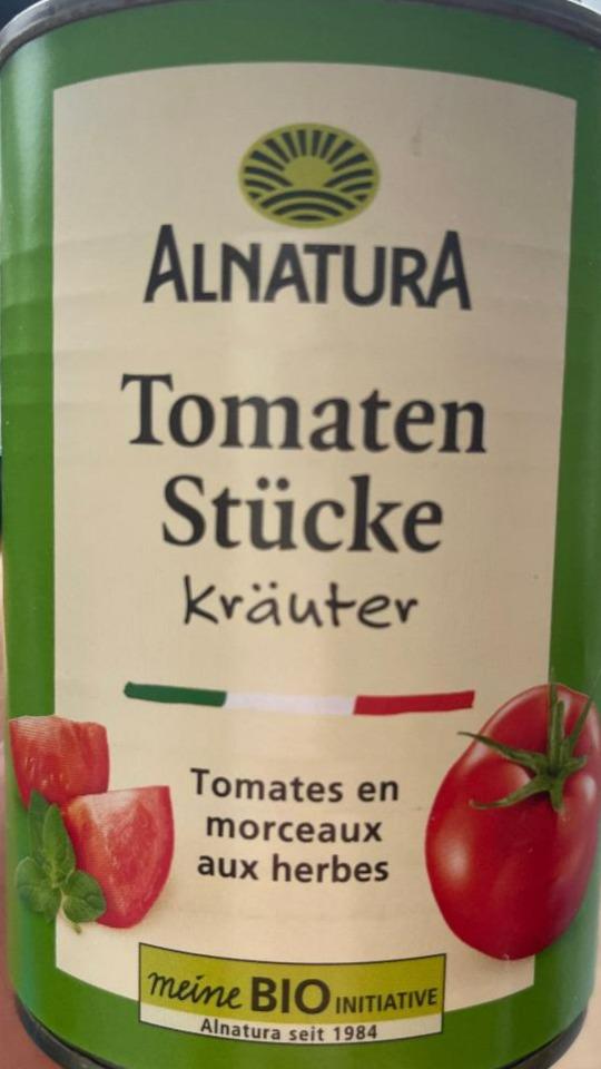 Fotografie - Tomaten Stücke Kräuter Alnatura