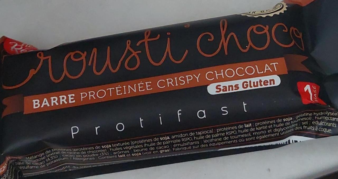 Fotografie - Crousti choco barre protéinée crispy chocolat Protifast