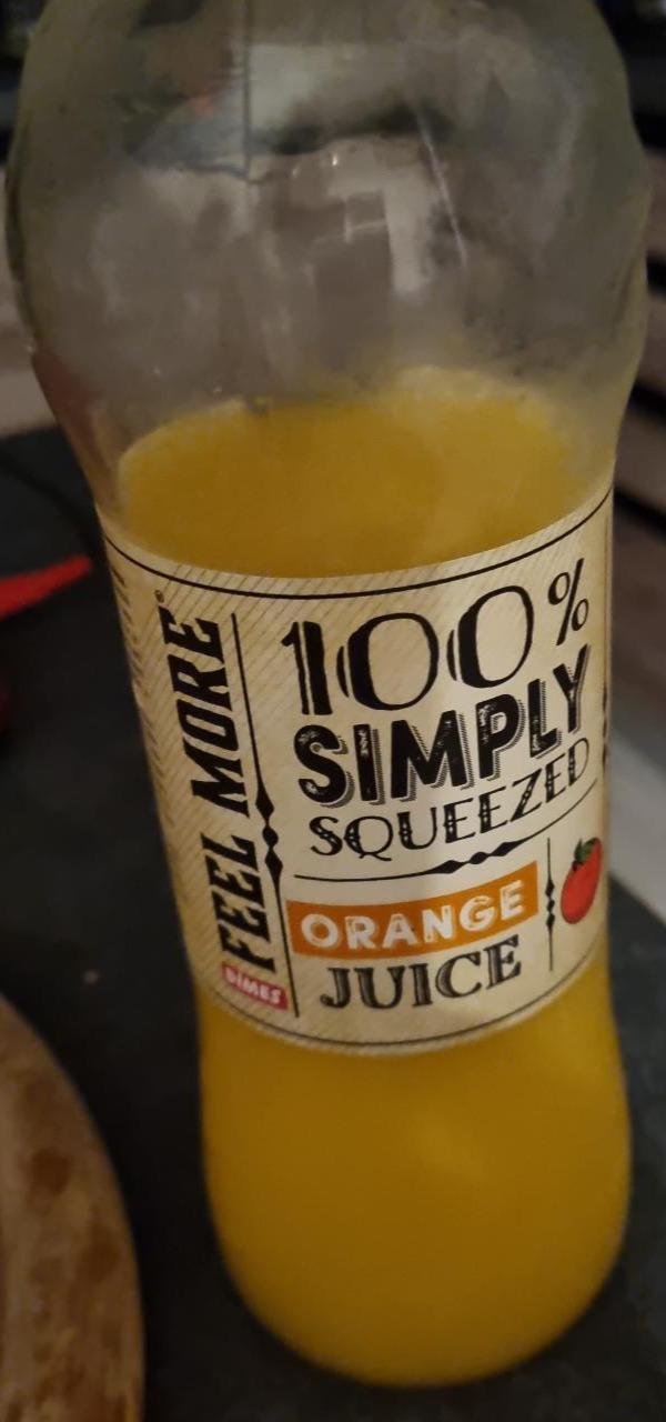 Fotografie - 100% Simply squeezed Orange juice Feel More