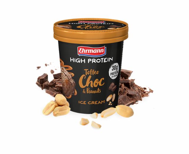 Fotografie - High Protein Toffee Choc & Peanuts Ice cream Ehrmann