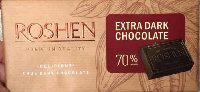 Fotografie - Extra Dark Chocolate 70% cocoa Roshen