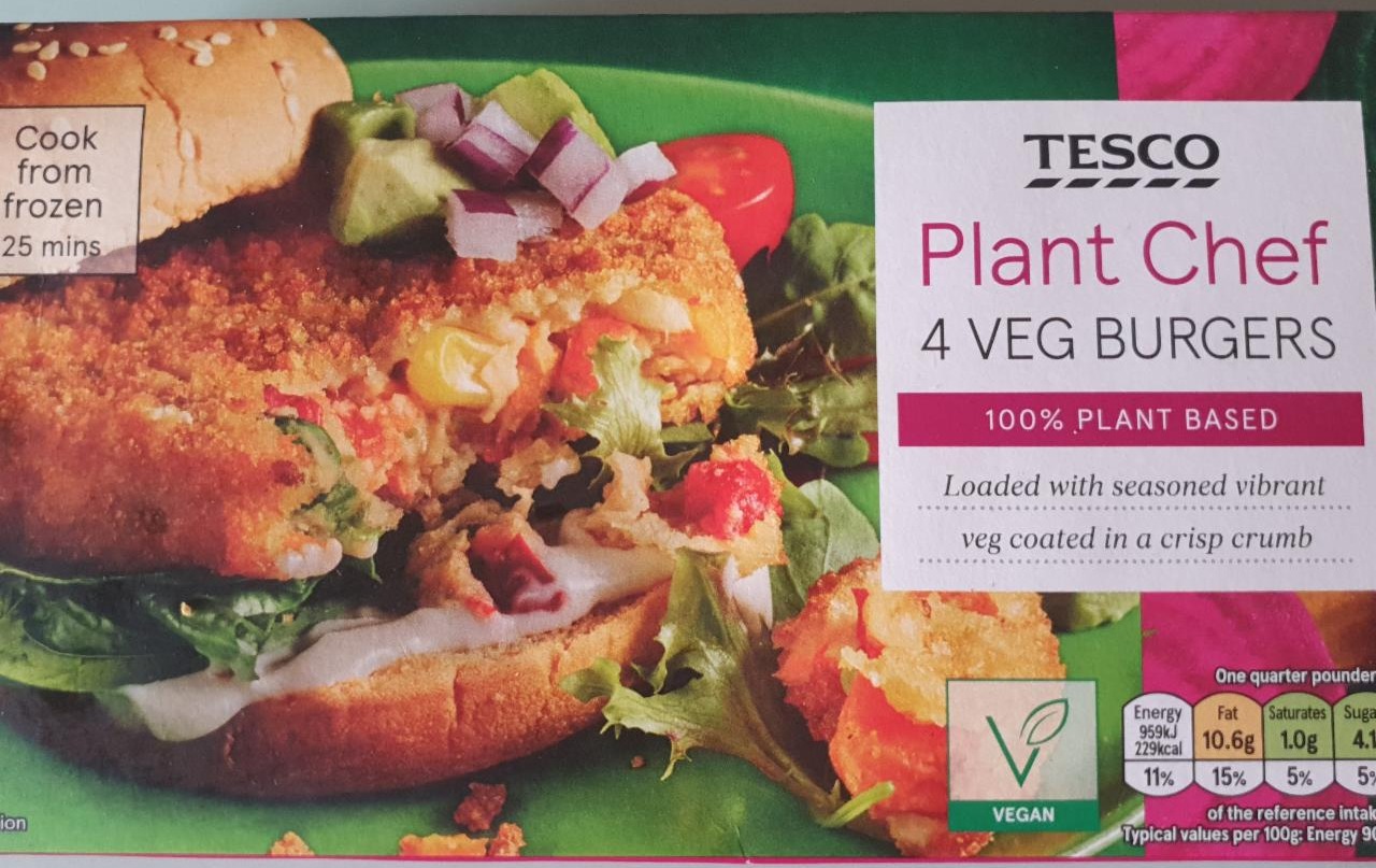 Fotografie - Plant Chef 4 Veg Burgers Tesco