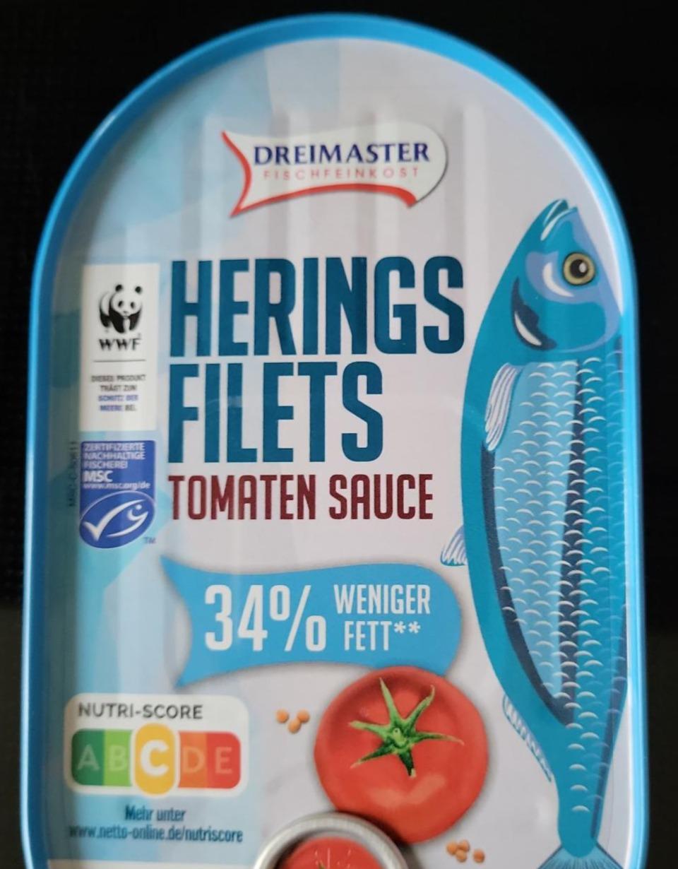 Fotografie - Heringsfilet Tomaten Sauce 34% weniger fett Dreimaster