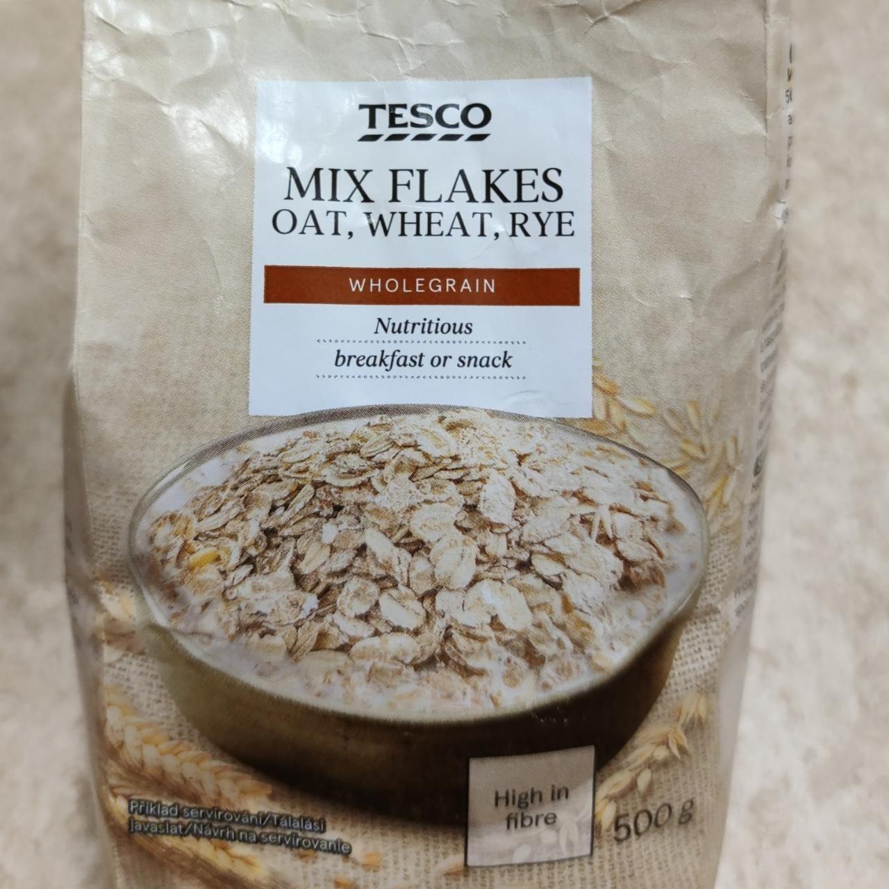 Fotografie - Mix flakes Tesco - oat, wheat, rye