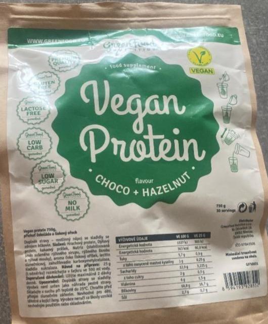 Fotografie - Vegan protein choco hazelnut GreenFood Nutrition