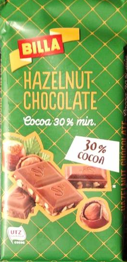 Fotografie - Mléčná čokoláda s lískovými oříšky 30% kakaa Billa