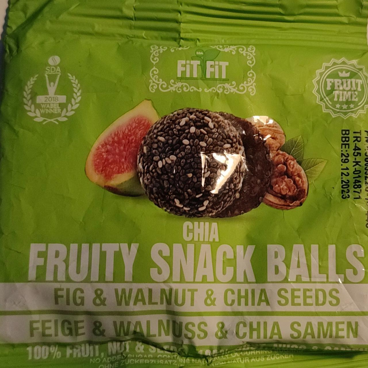 Fotografie - Chia Fruity Snack Balls Fig & Walnut & Chia Seeds FiT FiT