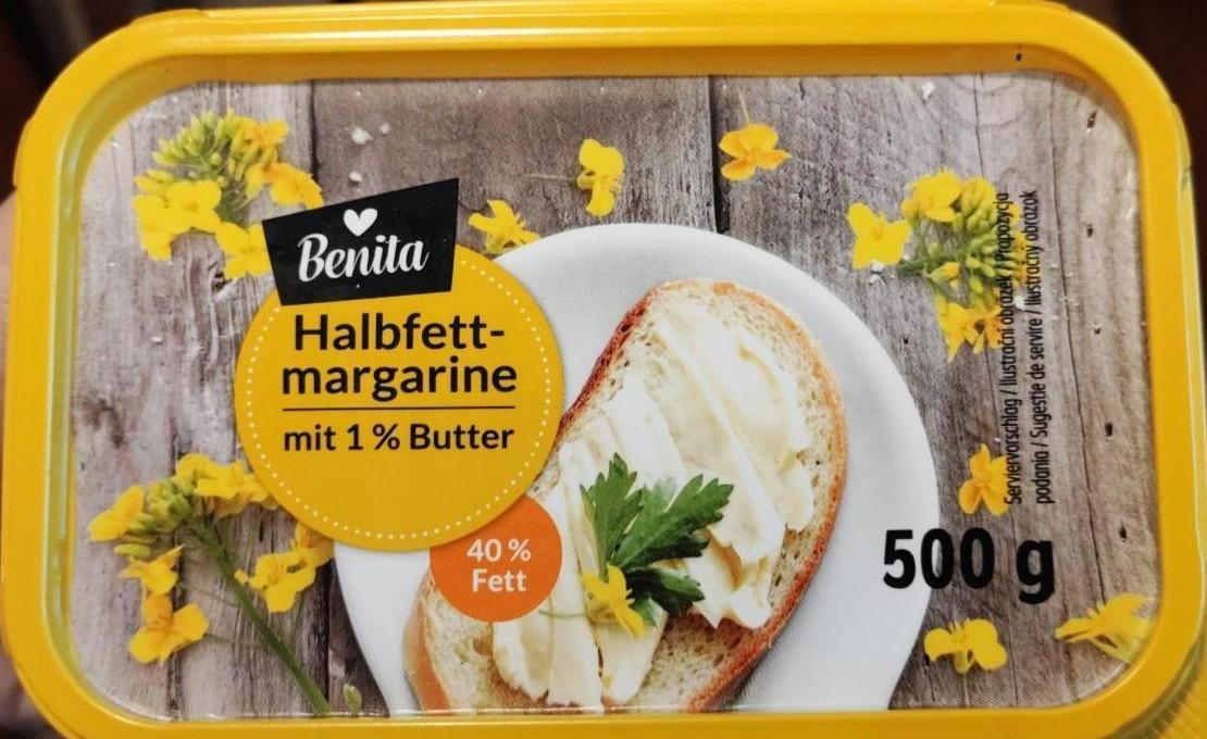 Fotografie - Halbfett-Margarine mit 1% Butter 40% Fett Benita