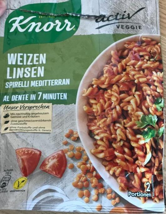 Fotografie - Activ Veggie Weizen Linsen Spirelli Mediterran Knorr