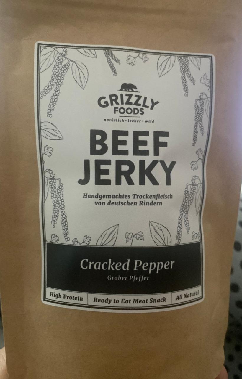 Fotografie - Beef jerky cracked pepper Grizzly Foods