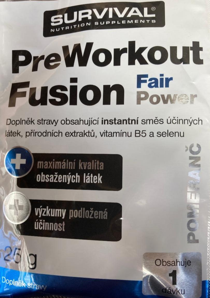 Fotografie - PreWorkout Fusion Fair power pomeranč Survival Nutrition