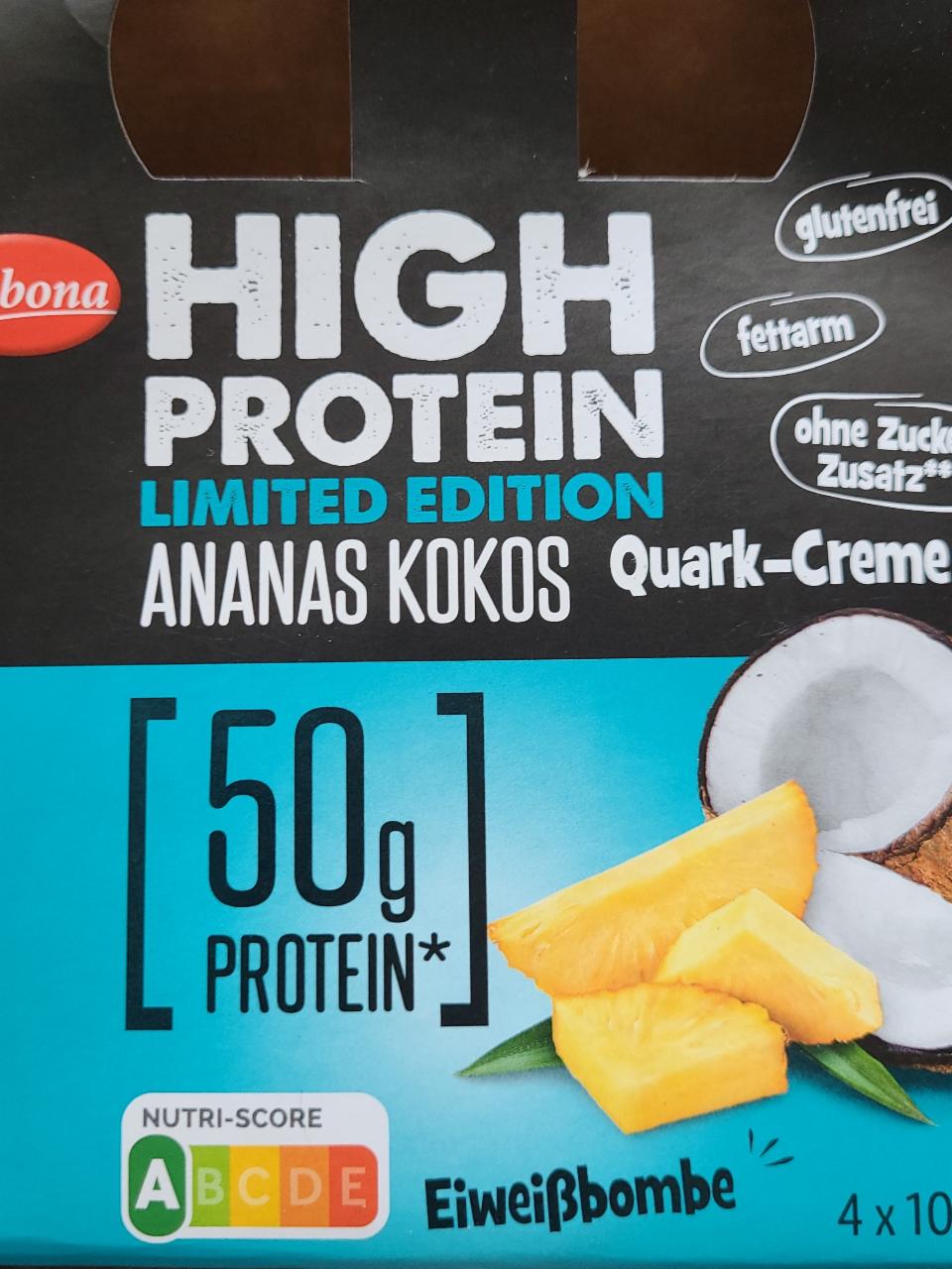 Fotografie - High Protein Quark-Creme Ananas Kokos Milbona