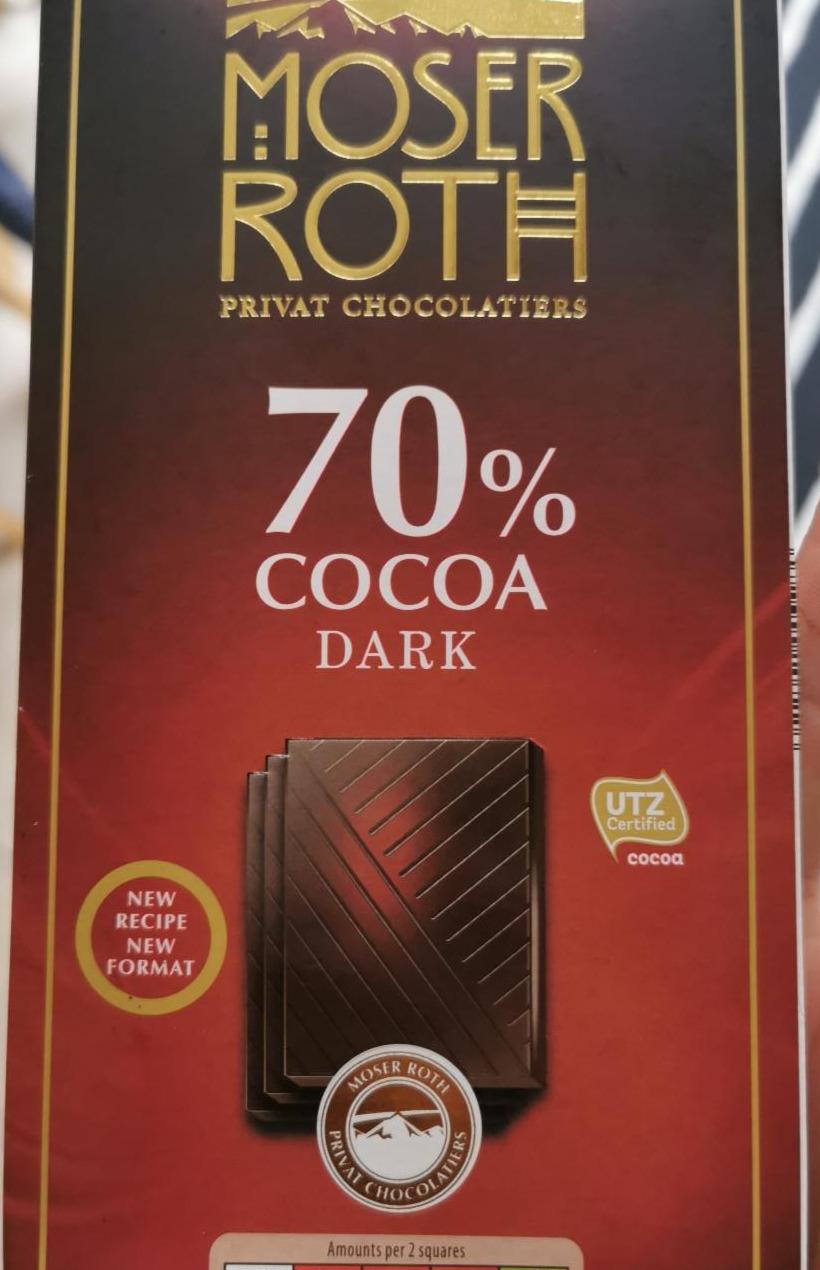 Fotografie - 70% Cocoa Dark chocolate Moser Roth