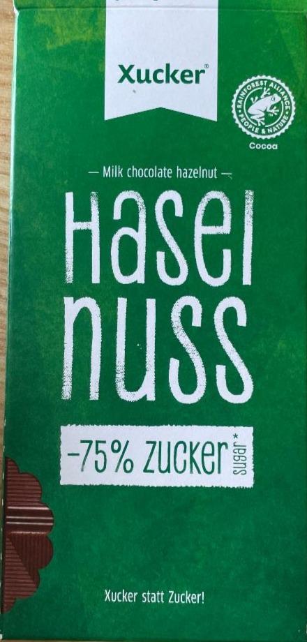 Fotografie - Milk chocolate Haselnuss -75% zucker Xucker