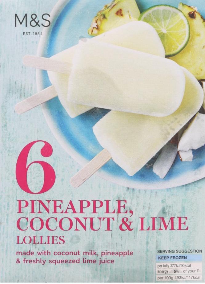 Fotografie - pineapple&coco&lime sorbet Marks&Spencer