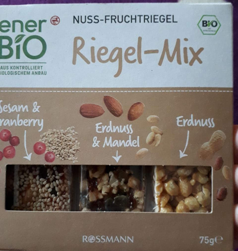 Fotografie - Nuss-Fruchtriegel Riegel-Mi tyčinka s arašídy, medem a mandlemi enerBiO