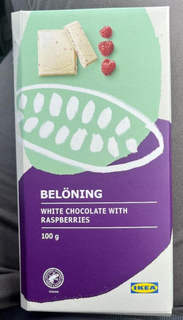 Fotografie - Belöning white chocolate with rasberries Ikea