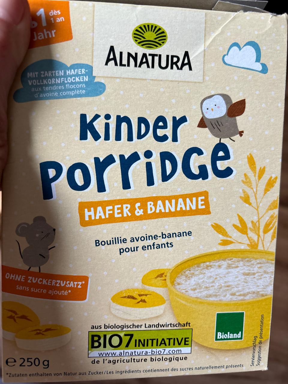 Fotografie - Bio Kinder Porridge Hafer & Banane Alnatura
