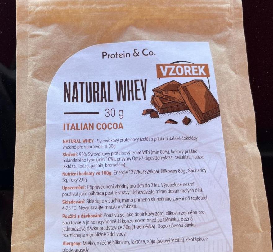 Fotografie - Natural whey Protein Italian Cocoa Protein & Co.