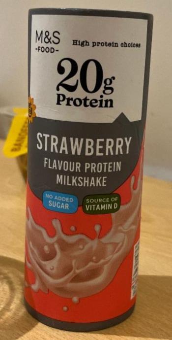 Fotografie - Strawberry flavour Protein Milkshake M&S Food
