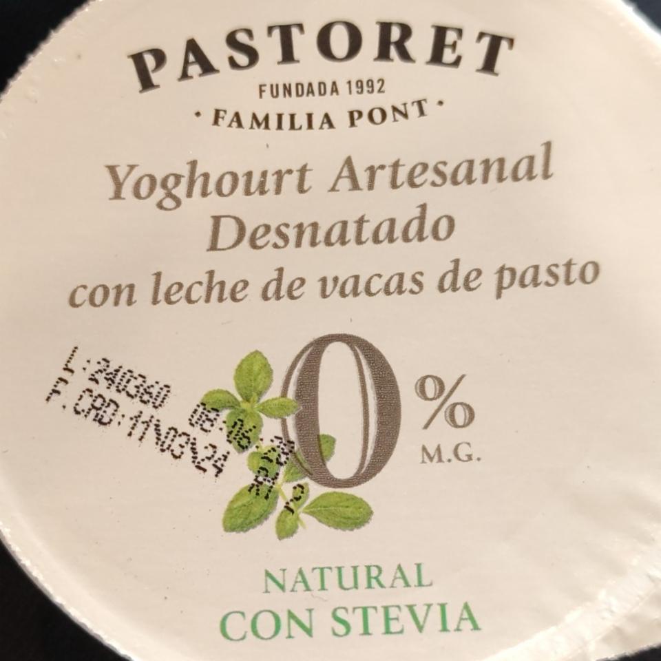 Fotografie - Yoghourt Artesanal Desnatado 0% Natural con stevia Pastoret