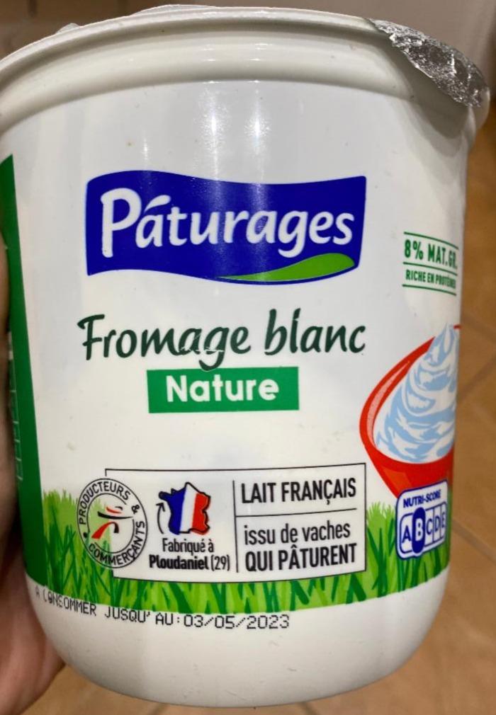 Fotografie - Fromage blanc 8% de matière grasse Pâturages