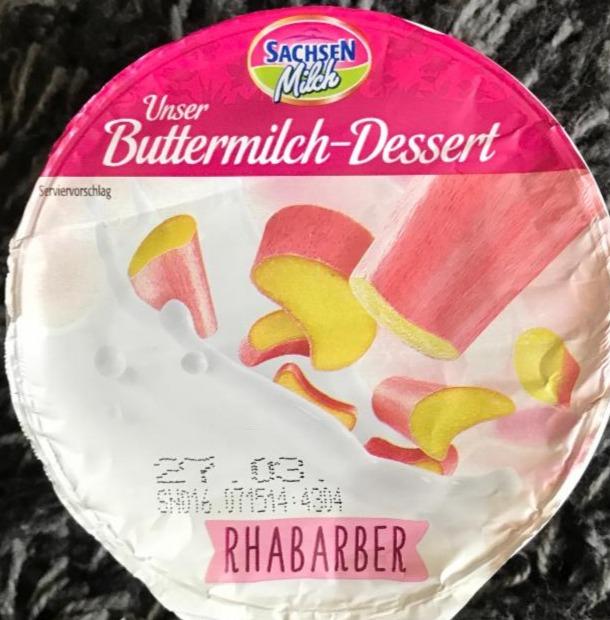 Fotografie - Unser Buttermilch-Dessert Rhabarber Sachsen Milch