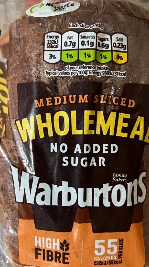 Fotografie - Warburtons wholemeal bread