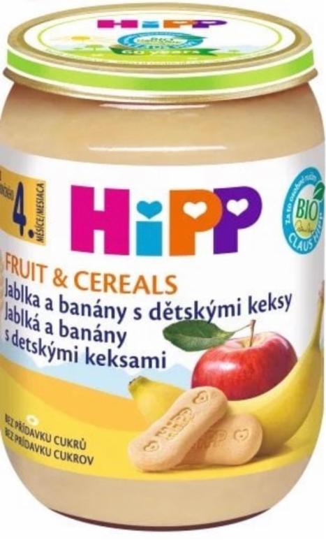 Fotografie - Fruit & Cereals Jablka a banány s dětskými keksy HiPP